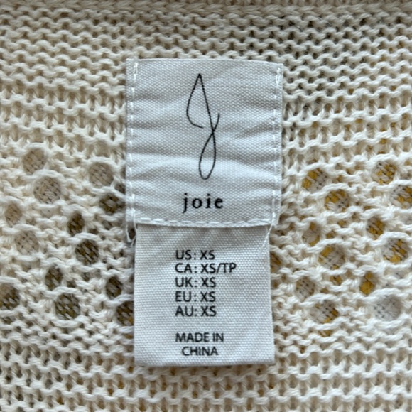 JOIE CROCHET COLLARED SHORT SLEEVE SWEATER - Picture 6 of 7